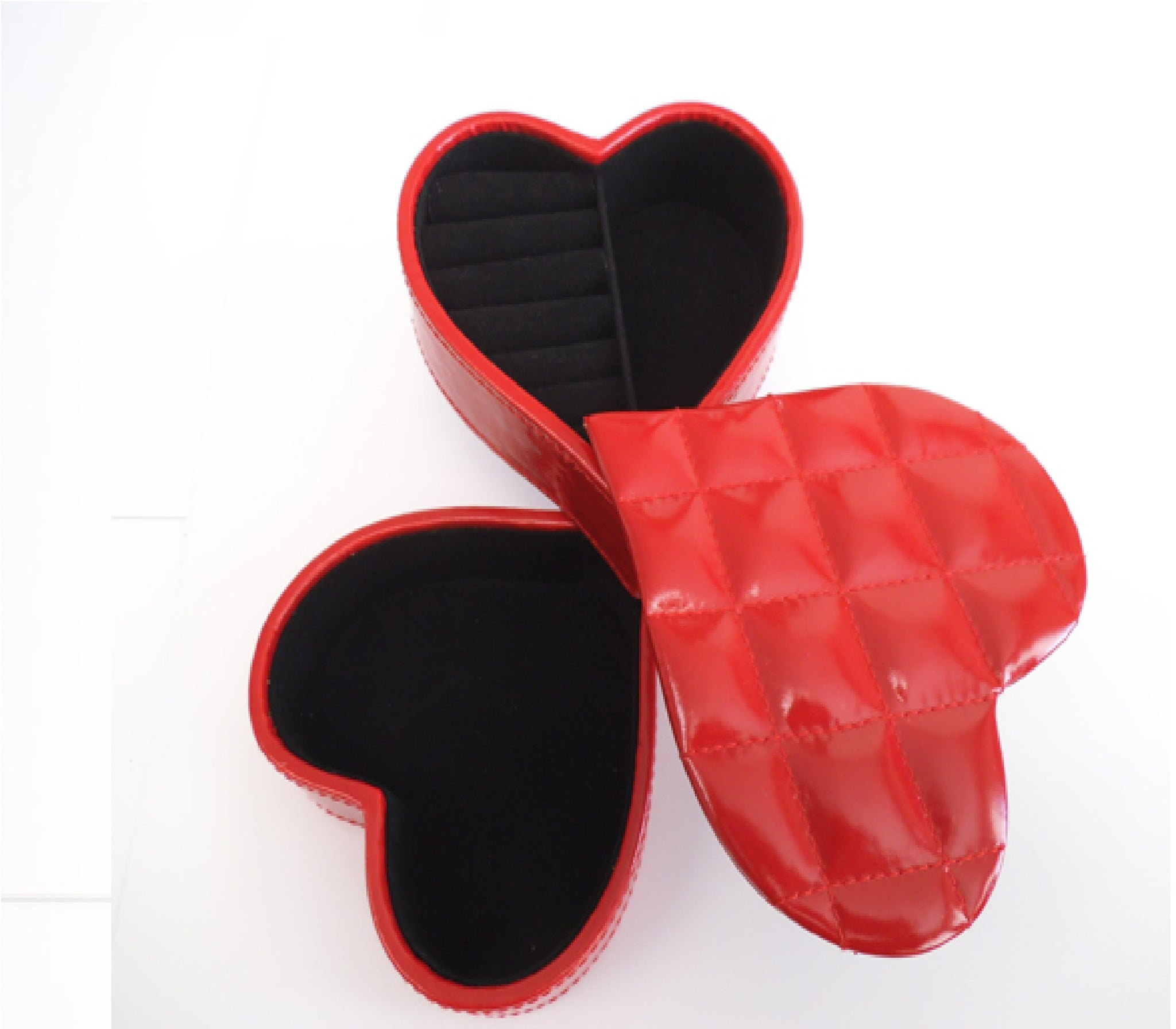 RED HEART LEATHER JEWELRY BOX