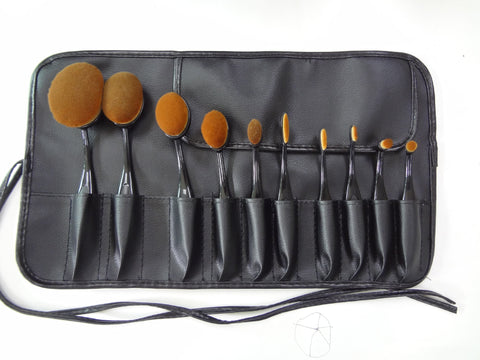 10pcs Toothbrush Makeup Brushes set with pouch